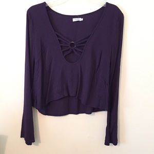 TOBI Long Sleeve Top Purple S NWT